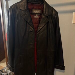 Wilsons Leather Black Trench Coat for Men